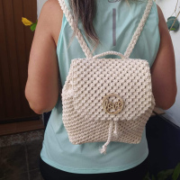 MOCHILA DE MACRAMÉ NATURAL